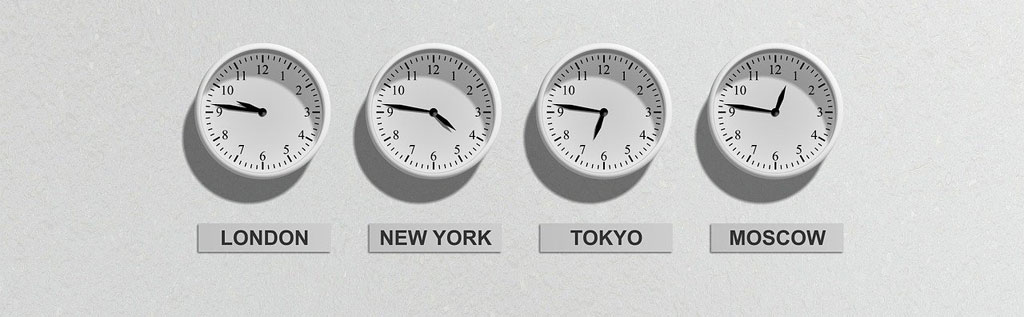 Horloge différents décalage horaires